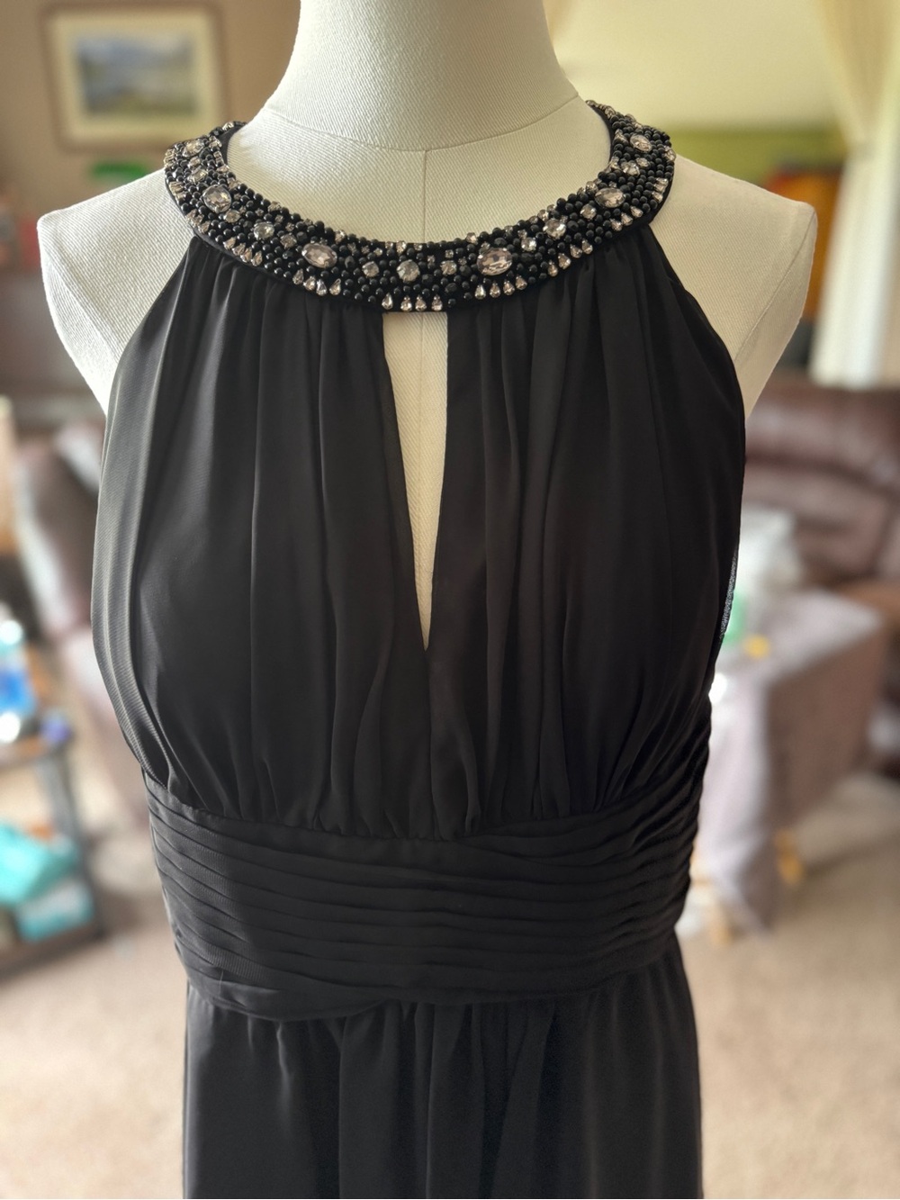 Black Chiffon Dress, Size 12, Cocktail, Formal